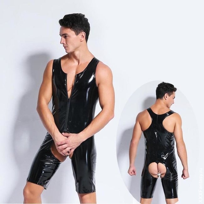 Мужское боди с открытой промежностью