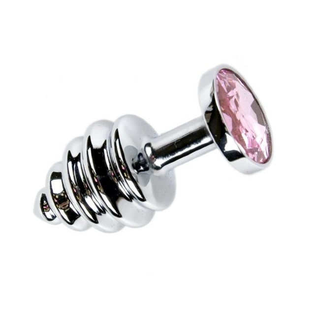 Рельефная анальная пробка со стразом стальная Рельефная анальная пробка со стразом стальная
