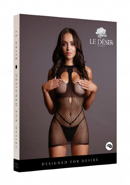 Эротическое мини платье в сетку с вырезами на груди Эротическое мини платье в сетку с вырезами на груди