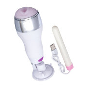 Реалистичный вибромастурбатор в колбе с присоской и подогревом 12 режимов