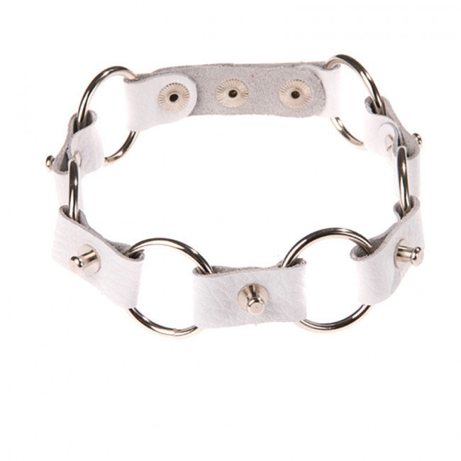 Ошейник с кольцами и шипами