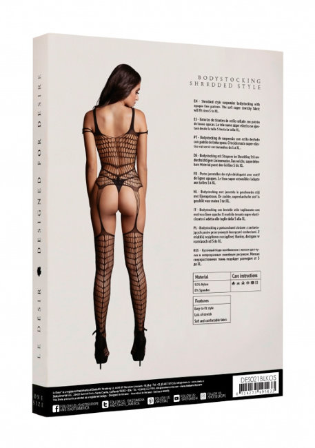 Эротический боди-комбинезон с бретельками и имитацией чулок Эротический боди-комбинезон с бретельками и имитацией чулок