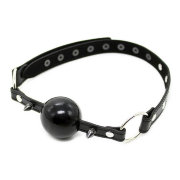 Кляп с шаром и кожаным ремешком с шипами Кляп с шаром и кожаным ремешком с шипами