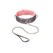 Виниловый ошейник с меховым подкладом