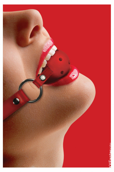 БДСМ кляп-шарик с отверстиями для дыхания