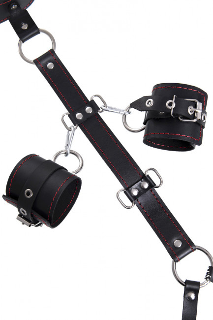 Сбруя из натуральной кожи для фиксации шеи и рук