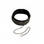 Ошейник украшенный с цепью и поводком