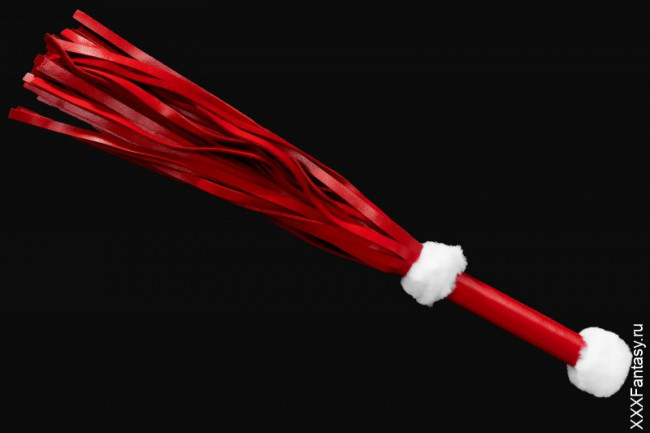 Плеть из натуральной кожи с плюшевыми деталями