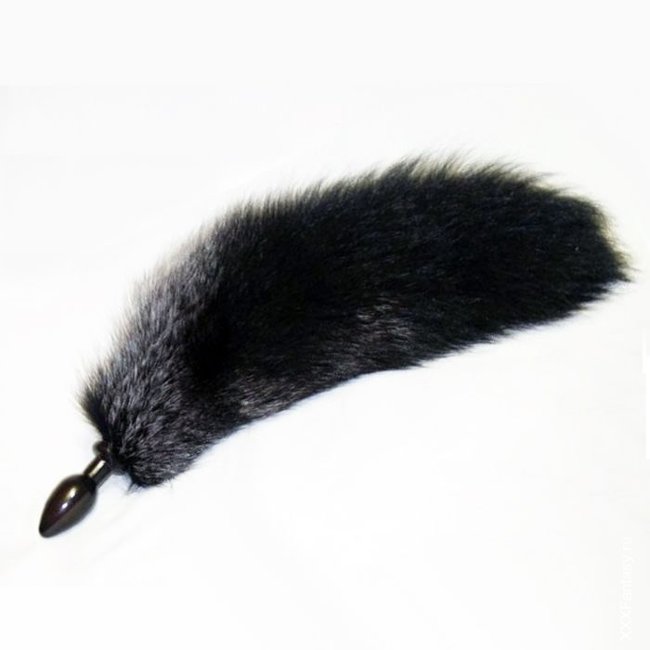 Черный хвост лисы для попки