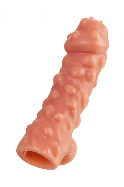 Насадка на фаллос с крупными бугорками и отверстием для мошонки Насадка на фаллос с крупными бугорками и отверстием для мошонки