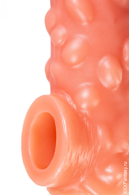 Насадка на фаллос с крупными бугорками и отверстием для мошонки Насадка на фаллос с крупными бугорками и отверстием для мошонки