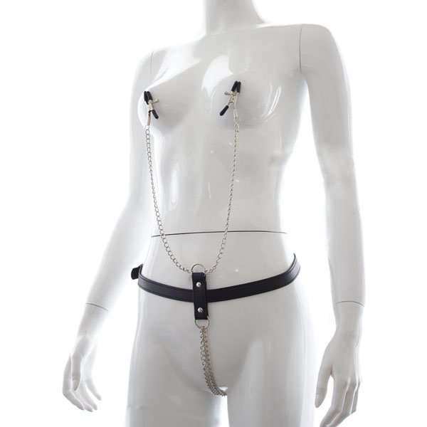 Fetish пояс с зажимами для сосков