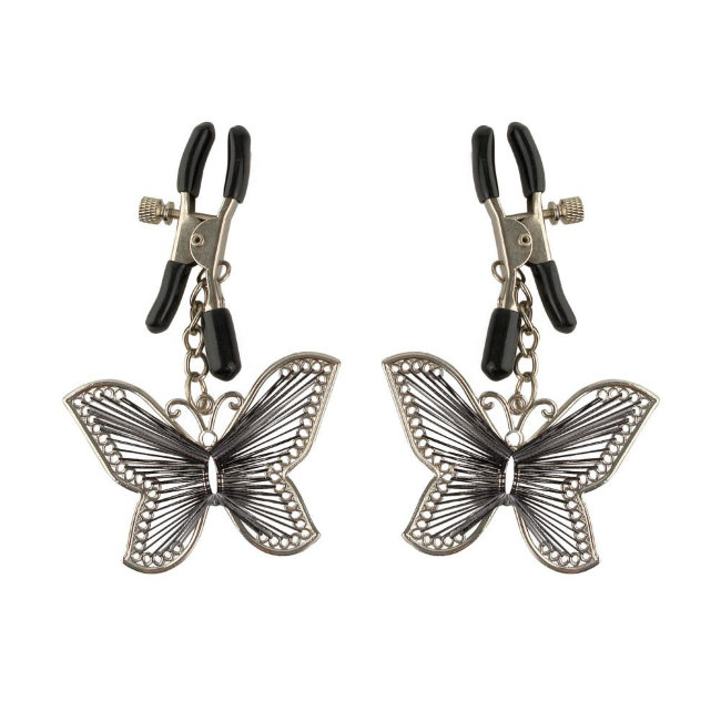 Зажимы на соски с подвесками в виде бабочек Зажимы на соски с подвесками в виде бабочек