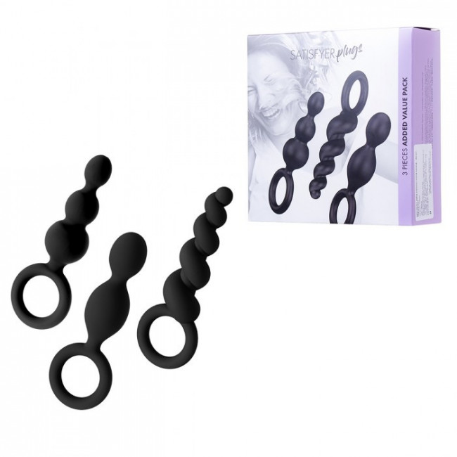 Комплект анальных стимуляторов с поверхностью софт-тач