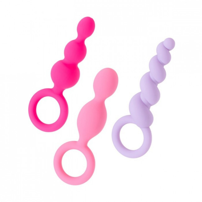 Комплект анальных стимуляторов с поверхностью софт-тач
