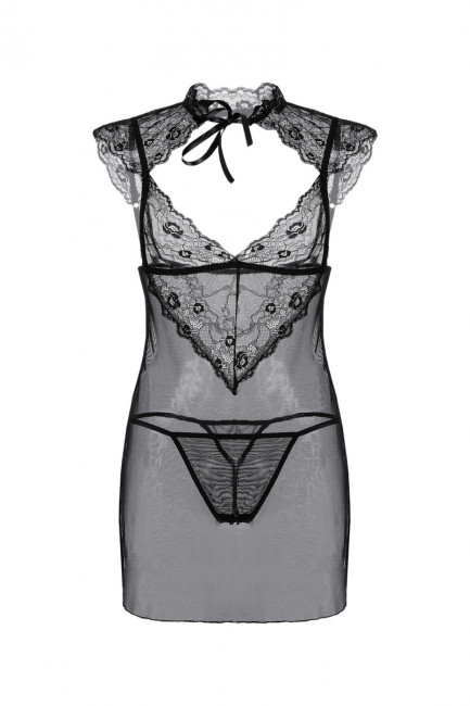 Прозрачное мини платье с кружевным лифом Прозрачное мини платье с кружевным лифом