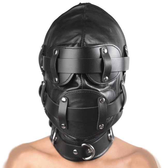 БДСМ шлем с кляпом в виде члена БДСМ шлем с кляпом в виде члена