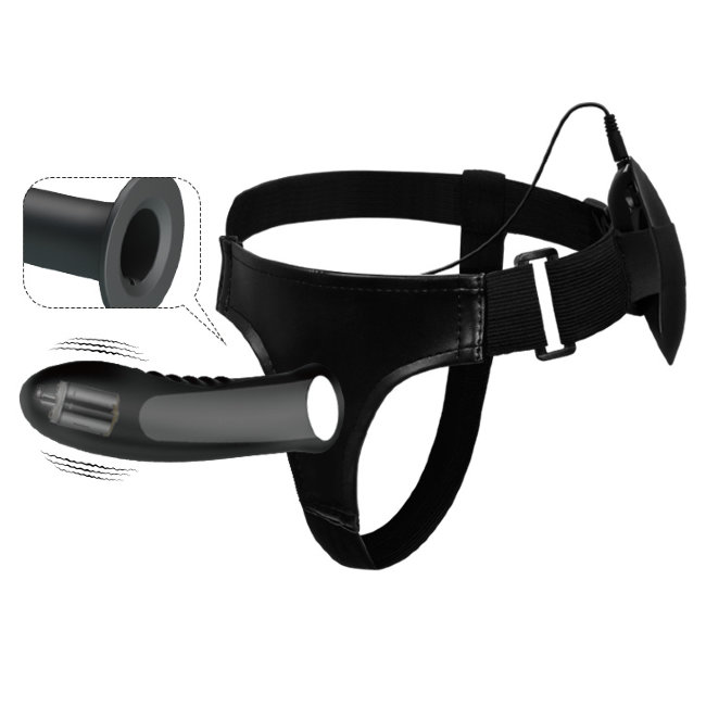 Страпон с вибрацией на пульте управления