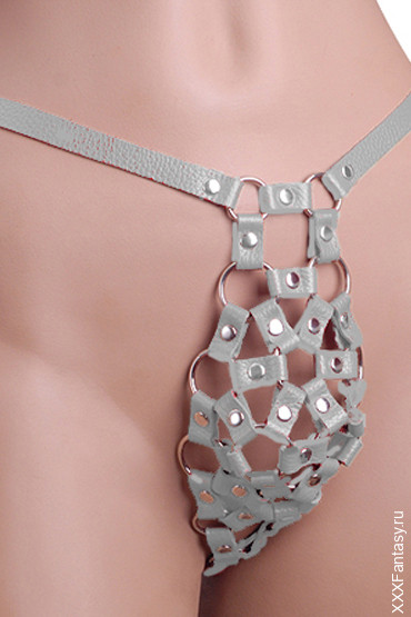 Эротические трусики в сетку из кожи