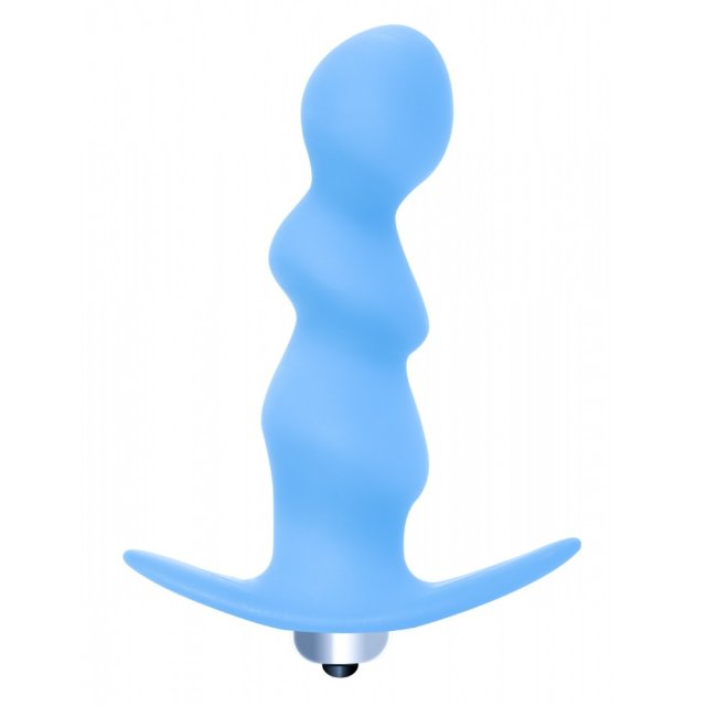 Анальный стимулятор с вибрацией и рельефными звеньями