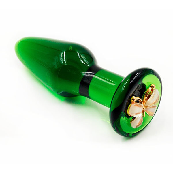 Стеклянная анальная пробочка с бабочкой Стеклянная анальная пробочка с бабочкой