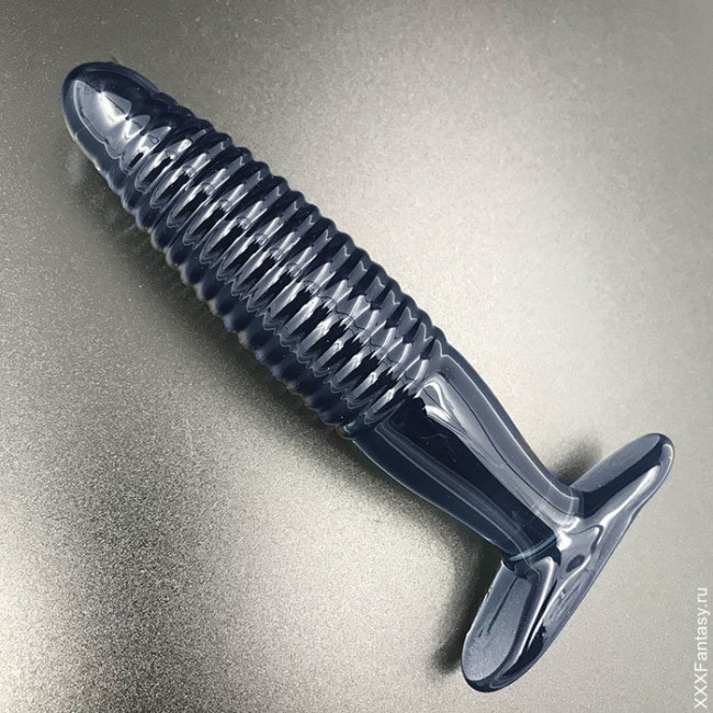 Ребристая анальная втулка из стекла