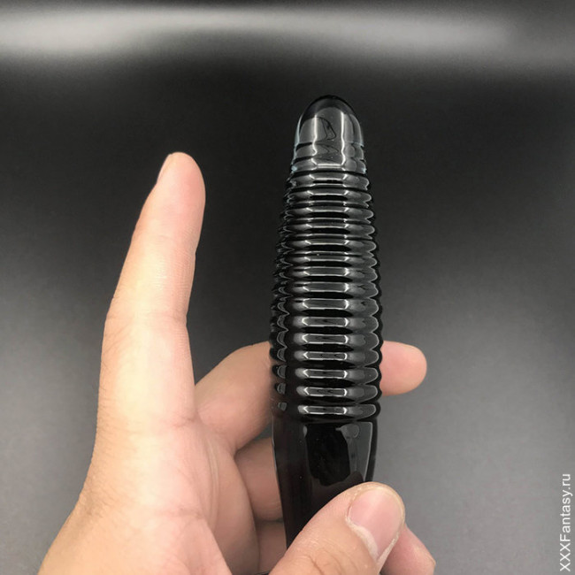 Ребристая анальная втулка из стекла