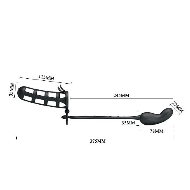 Пенис-насадка с анальным вибратором Hercules Penis Sneath
