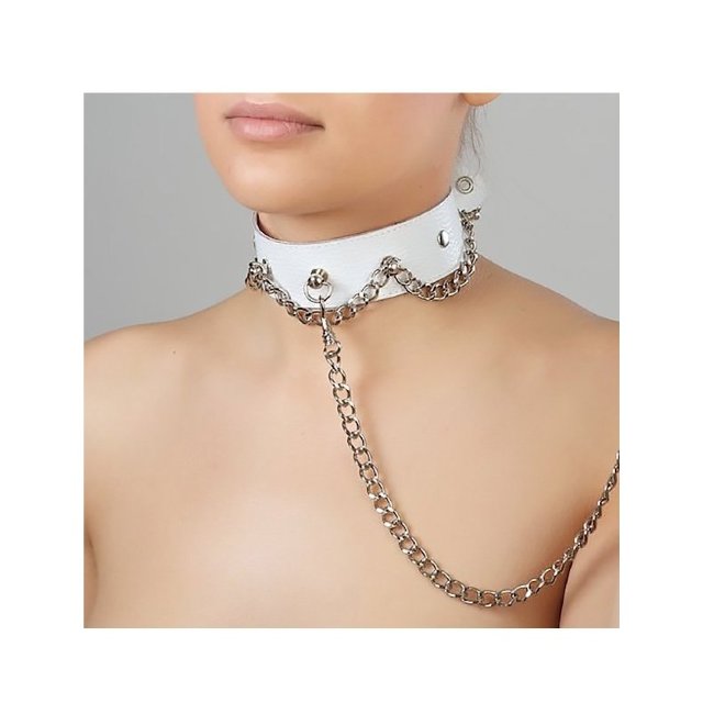 Ошейник из кожи с поводком 