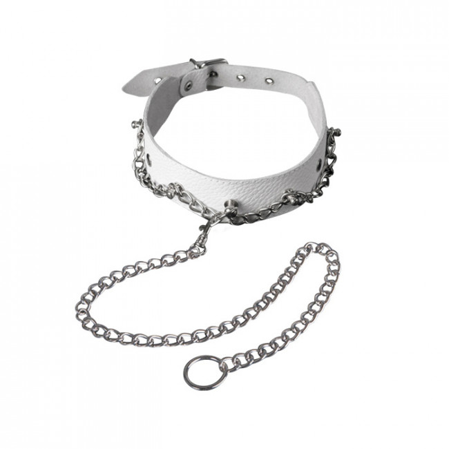 Ошейник из кожи с поводком 