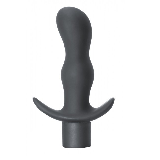 Анальный стимулятор с вибрацией из бархатистого силикона Анальный стимулятор с вибрацией из бархатистого силикона