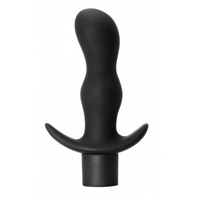 Анальный стимулятор с вибрацией из бархатистого силикона Анальный стимулятор с вибрацией из бархатистого силикона
