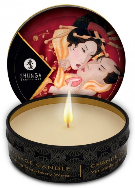 Массажное арома масло в виде свечи Клубничное вино Массажное арома масло в виде свечи Клубничное вино