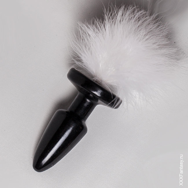 Заячий белый хвостик для попки