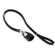 Кожаное кольцо с поводком на пенис