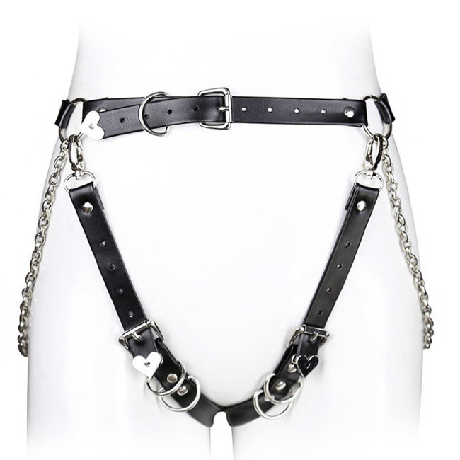 Женские трусики из ремней с цепями Женские трусики из ремней с цепями