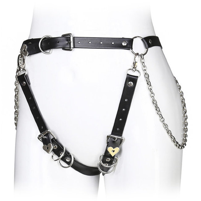 Женские трусики из ремней с цепями Женские трусики из ремней с цепями