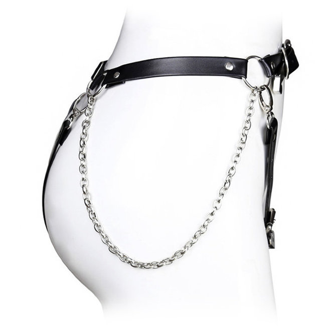 Женские трусики из ремней с цепями Женские трусики из ремней с цепями