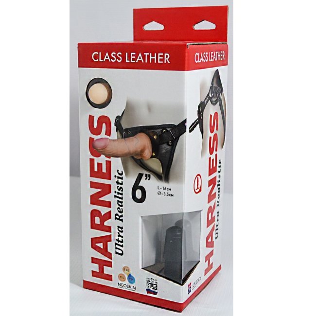 Кожаные трусики Harness с фаллосом реалистиком