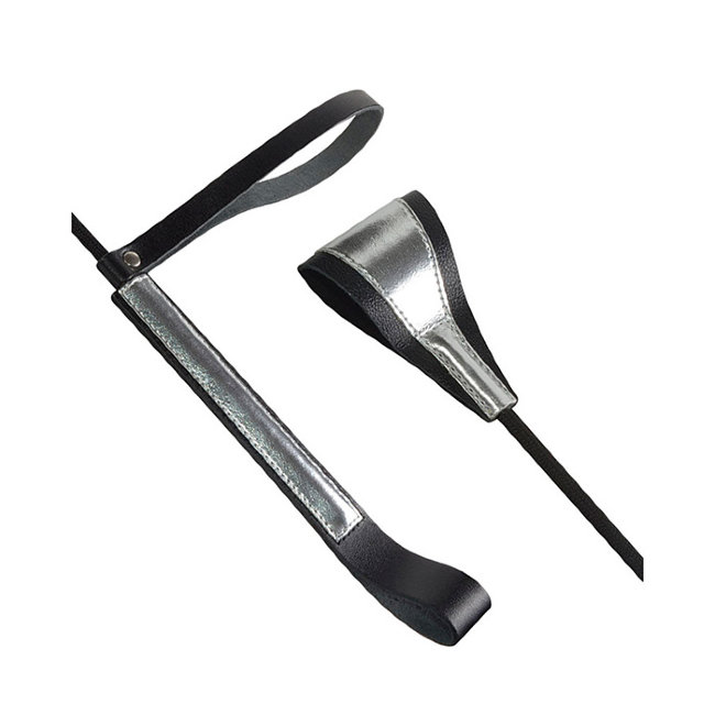 Кожаный бдсм стек с окончанием хлопушкой Кожаный бдсм стек с окончанием хлопушкой