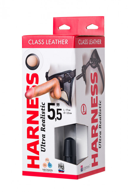 Кожаные трусики Harness с фаллосом реалистиком Кожаные трусики Harness с фаллосом реалистиком