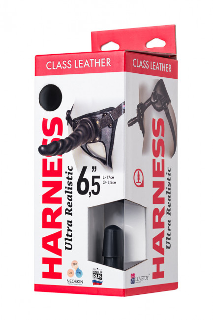 Кожаные трусики Харнес с анальной насадкой
