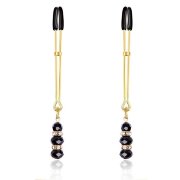 Золотистые зажимы для гениталий с украшением в виде бусинок