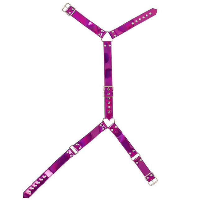 Яркая БДСМ сбруя на шею и талию Яркая БДСМ сбруя на шею и талию