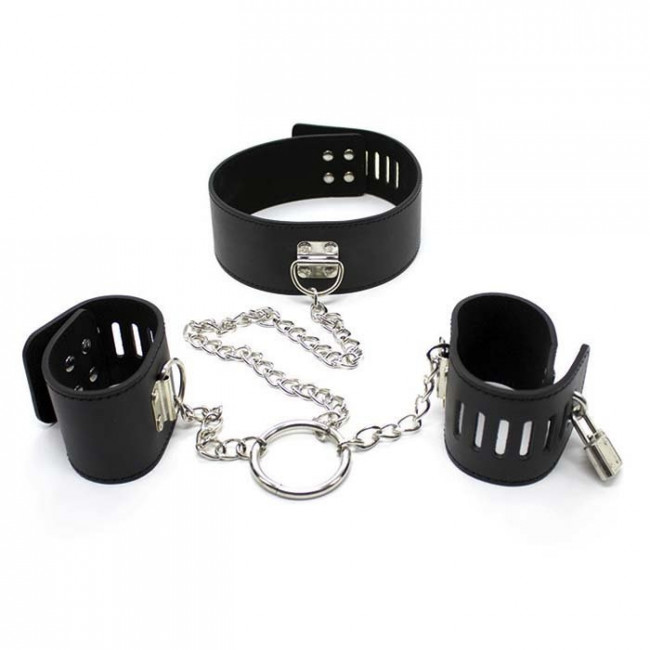 Комплект наручников с ошейником Комплект наручников с ошейником