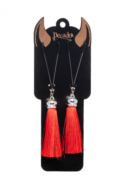 Зажимы-вилки с кисточками из шелка Зажимы-вилки с кисточками из шелка