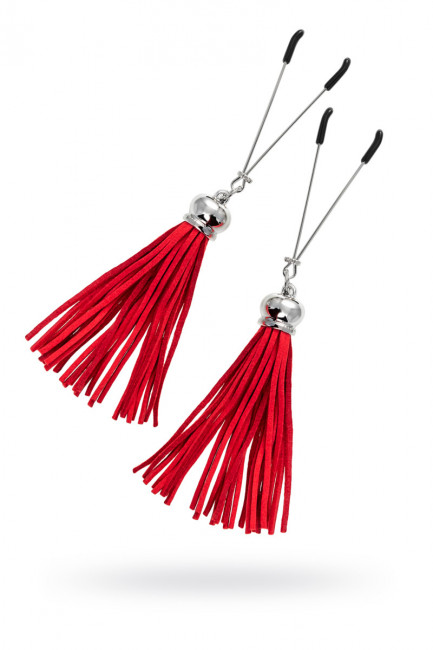 Зажимы-вилки с кисточками из замши для сосков Зажимы-вилки с кисточками из замши для сосков