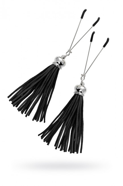 Зажимы-вилки с кисточками из замши для сосков Зажимы-вилки с кисточками из замши для сосков