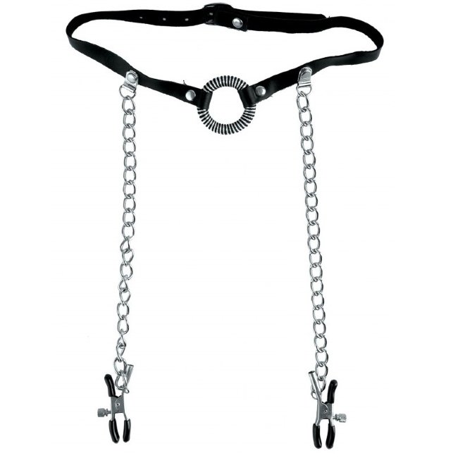 Набор из кляпа и зажимов для сосков