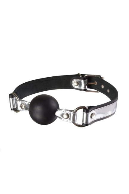 Упругий кляп-шар на дизайнерском ремешке